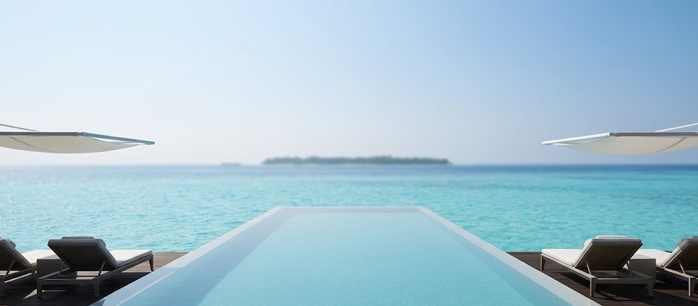 Private infinity pool at a luxury Maldives resort